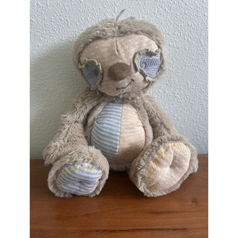 DEMDACO Blue Striped Oddball Sloth 9.5 inch Plush Children's Stuffed Toy‎